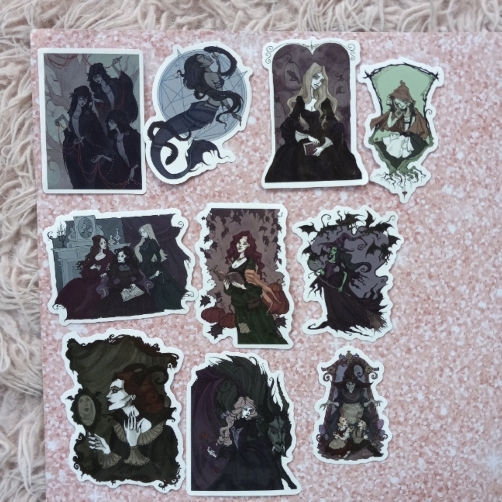 Gorgeous dark Disney art sticker pack of 10! Gothic beautiful pieces! - Picture 1 of 8